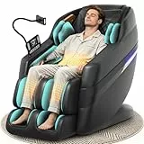 Gegcucey 3D SL-Track-Massagesessel, Ganzkörper-Massagesessel mit 8 Luftkammern, Heizfunktion für Beine und Taille, Fußrollenmassage, KI-Sprachsteuerung und Bluetooth-Lautsprecher, Zero-Gravity-Modus