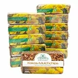 Terra Discount Kokos-Mulchchips 500g Ziegel, 100% Naturprodukt aus Kokosfaser, Mulch & Pflanzsubstrat für Garten, Hochbeet, Orchideen & Zimmerpflanzen, (1)