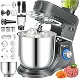 KESSER® 3 in 1 Universal Küchenmaschine K-KM 3000 mit Fleischwolf Knetmaschine Multifunktionale Rührmaschine 5,5L Schüssel mit 3 Rührwerkzeuge, 1,5L Entsafter, Zubehör-Set, Pasta & Gebäckformen