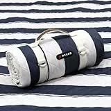 HX&OD Outdoor-Picknickdecke, extra groß, 203,2 x 203,2 cm, wasserdichte Picknickmatte, faltbar, Campingdecke, tragbar, mit Tragegurt für Strandmatte, Blau
