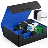 Mlikero Sammelkarten-Aufbewahrungsbox für 1800+ Karten, Magnetische Karten Deck-Box passend für MTG und Sports Karten, Premium Commander Karten Deck-Box mit 10 kompatiblen Kartenteilern (Schwarz&Blau)