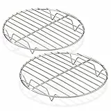 HaWare Abkühlgitter Rund 2er Set, 100% Edelstahl Kuchengitter Auskühlgitter zum Backen Kühlen Dämpfen, Idea für Topf/Ofen/Backform/Kuchenform, Ofen- und Spülmaschinenfest (19cm)