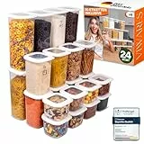 Viwares Vorratsdosen mit Deckel Luftdicht, 24er Vorratsbehälter Set BPA-Frei, Vorratsdose zur Müsli Mehl Aufbewahrung Küche, Praktische Organizer Küche, Frischhaltedosen für Lebensmittelaufbewahrung