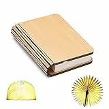 Buchlampe Faltbar Holz, Mini Buch Licht Magnetische USB Wiederaufladbare 880mAh Lithium-Batterien LED Book Light für Dekor, Personalisierte Geschenke,Geburtstagsgeschenk für Frauen,,Mama-Warmes Weiß