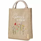 Papierdrachen Geschenktasche zu Ostern aus Jute - formstabil mit Henkel und elegantem Handlettering - Geschenkverpackung zu Ostern - Dekoration - 22x30x10 cm - Hello Spring