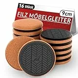 PISAO Filz Möbelgleiter für Hartholzböden, Möbelgleiter für Schwere Möbel, 16 Stück -9cm Super Filzgleiter für Möbel, Furniture Sliders, Bewegen Sie Ihre Möbel Einfach & Sicher