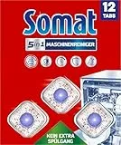 Somat 5in1 Maschinenreiniger (12 Spülgänge), Anti-Kalk Spülmaschinenreiniger für monatlichen Gebrauch, Reinigungs-Tabs für die Spülmaschine für längere Lebensdauer, ohne extra Spülgang