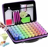 Lrocotanc 60 Dosen Diamond Painting Zubehör Boxen - Portabilität Aufbewahrungsbox für Diamond Painting Erwachsene, für Bilder Steine Perlen und DIY Handwerkswerkzeuge Set