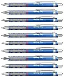 rOtring Tikky-Kugelschreiber | blaue Tinte | mittlere Spitze (1,0 mm) | blauer Schaft | federleicht mit gummiertem Soft-Touch-Griff | 12 Stück