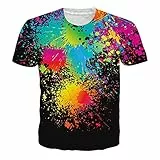 NEWISTAR Karneval Kostüm Tshirts für Herren Damen 3D Coole Grafik Shirts Männer Party Bunte Fun T-Shirts Faschingskostüm L