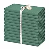 Showgeous 12 Stück Leinen Baumwoll Servietten 40x40cm Dinner Stoffservietten Baumwolle Leinen Mischgewebe Servietten Waschbar Wiederverwendbar Leinen Flachs Servietten für Hochzeit Dinner Party(Grün)