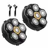2 Stück Ersatzrasierkopf für Glatzen Rasierer Herren, Magnetische 6 Blade Head Shaver Ersatzköpfe, 6D Rasierkopf für Herrenrasierer für JoyKoi Solimpia DOAO Singphere AEXIRI Kopfrasierer
