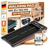 Sportstech Walking Pad bis 6 km/h – manuelle Steigung bis 5%, inklusive App Mitgliedschaft, LCD Display, Schrittzähler, leicht & kompakt, Transportrollen, WalkMate bis 120kg Nutzergewicht