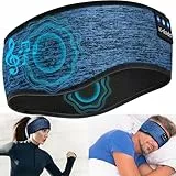 LC-dolida Schlafkopfhörer Bluetooth 5.4, Schlaf Stirnband Kopfhörer Headband Schlafmaske, Sportskopfhörer Musik schlafen Stirnband für Sport Training, Joggen, Yoga, Reisen (Blau)