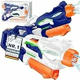 KESSER® Wasserpistole 2er Set Wasserpistolen Spritzpistolen Reichweite 10-11 Meter, Fassungsvermögen 1500ml Wasserspaß Strand Spielzeug im Freien für Kinder und Erwachsene Strandpool