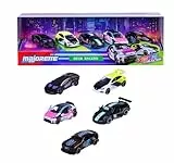 Majorette Neon Racer 5er Geschenkset - 5 Spielzeugautos mit Freilauf, zu öffnende Teile, aus Metall, 1:64, offiziell lizenziert, Mehrfarbig, für Sammler und Kinder ab 3 Jahren, je 7,5 cm