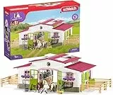 SCHLEICH Horse Club | Reiterhof mit Reiterin und Pferden 42344 | Set inkl. Mädchenfigur, 2 Pferden & Zubehör | tolles Geschenk für Kinder | Spielzeug ab 5 Jahren | 97 Teile | exklusiv bei Amazon