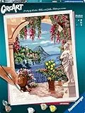 Ravensburger CreArt 25963 - Lago Maggiore - Malen nach Zahlen Erwachsene, DIY Malset mit Pinsel und Acrylfarben, Geschenk für Frauen und Männer, Malen für Erwachsene
