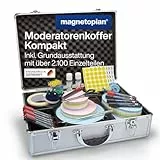 magnetoplan Moderationskoffer Kompakt | Inkl. 2100 Teile | HxBxT 340x470x165mm | Abschließbar für Schulungen & Seminare | Hochwertig & mobil