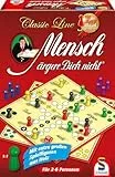 Schmidt Spiele 49085 Classic Line, Mensch ärgere Dich Nicht, mit extra großen Spielfiguren aus Holz, Bunt