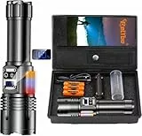 Relybo Taschenlampe Led Aufladbar, Led Taschenlampe Extrem Hell 500000 Lumen, 2 Schalte & 9 Modi & COB Seitenlicht, Stufenloses Dimmen, Starke Taktische Taschenlampen Usb Für Outdoor Notfälle Camping