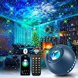 One Fire Sternenhimmel Projektor, 15 Farben 15 Einschlafmusik Galaxy Projektor, Bluetooth Nachtlicht Kinder mit Fernbedienung, Mädchen/Frauen/Junge Geschenke, Halloween/Weihnachten/Zimmer Deko, Blau