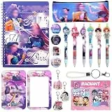 Schreibwaren Set Kinder Anime Kpop- Schulsachen für Mädchen Jungen, Niedliches Federmäppchen mit Stiften & Notizbuch für Studium Mitgebsel Kindergeburtstag Klassenraum-Belohnungen Schulanfang Ostern