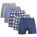 Merking Herren Boxershorts Unterhosen Männer Baumwolle Unterwäsche 100% Gewebte Shorts 3/4/5er Pack SJDK2205M-5Pack01-2-L