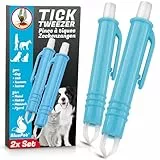 BluePet 2X Automatische Zeckenzange als Zuverlässige Zeckenpinzette Für Hunde, Katzen, Pferde & Menschen I Perfekter zeckenentferner für jedes Zeckennotfallset