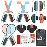 [Kompatibel mit Switch 2/1] - Switch Sports Zubehör-Set für Nintendo Switch 2/ Switch 1/ OLED, 13-in-1 Familien-Party-Kit mit Tragetasche - Kompatibel mit Joy-con 2 & allen Switch Sports-Spielen