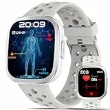 YYKY Smartwatch Herren Damen 𝐄k𝐆+𝐇𝐑𝐕 Gesundheitsuhr blutdruck Uhr 1.72' Smart Watch HRV/Harnsäure/Schlaf/BMI 24h Herzfrequenz SPO₂ Bluetooth-Anrufe/SOS-Anruf/Wetter/Atmungsaktives Band