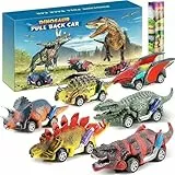 Jojoin Dinosaurier - 6Pcs Auto Dino Spielzeug mit Spielmatte - Auto Dinosaurier Spielzeug ab 2 3 4 Jahre | Ostern Kinderspielzeug ab 3 Jahre Jungen Mädchen Geschenke Spielzeugauto Kinder