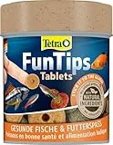 Tetra FunTips Tablets - an der Aquarium-Scheibe haftende Futtertabletten, optimal zum Beobachten der Fische geeignetes Fischfutter, 75 Tabletten