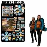 Magnettafel Schwarz 85x50cm Unsere Reichen, Metall Magnetische Tafel, Magnetboard, Magnetwand, Wandmontage, für Wohnzimmer, Küche Flur Kinderzimmer Büro, Tafel für Touristenmagnete Notizen und Fotos