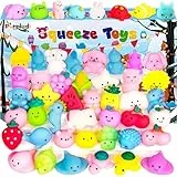 Purpledi 50 Stück Squishies Kawaii Soft Silikon Spielzeug Anti ,Soft Squeeze Stressabbau Squishies Stress Spielzeug mit Verschiedenen Tiermotiven, Mitgebsel Kindergeburtstag Gastgeschenke c