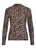 Vila Damen Vileoa L/S Rollneck Top-Noos Langarmshirt, Nomad/AOP:Leo,M