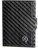 KORUTA® Slim Wallet mit XL Münzfach & RFID Schutz - Kartenetui - Mini Geldbörse für Herren & Damen - Kreditkartenetui Geldbeutel klein Portmonee Portemonnaie (Carbon)