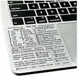 SYNERLOGIC (10 pcs) Mac OS Keyboard Shortcuts Stickers | No-Residue Laminated Vinyl Cheatsheet MacBook Keyboard Stickers 83 x 83 mm (Clear/Black, 10 pcs)