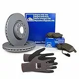 Inspektionspaket ATE Bremsen Set inkl. Bremsscheiben 312 mm und Bremsbeläge für vorne enthalten, 100% passend für Ihr Fahrzeug, inkl. Priner Montagehandschuhe, AN130