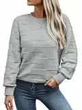 Toplop Pullover Damen Winterpullover Elegant Warm Strickpullover Oberteile Sweater Casual Winterpullis Grau S