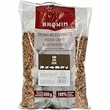 Browin® Räucherchips Eiche 450 g 780834 | Räucherholz 6-8 mm für Fleisch und Fisch | Räucherspäne zum Räuchern und Grillen | Smoking Chips für Smoker, Gasgrill und Grill