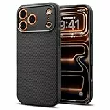 Spigen iPhone 17 Pro Hülle [rutschfest] [DURCHDACHTE Details] Liquid Air Case Slim TPU mit Truss-Design, Militärgeprüfter Schutz, Sound Tunnel Technologie Handyhülle –Matte Black