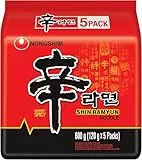 Nong Shim - Instant Nudeln Shin Ramyun - Multipack (5 X 120 GR) - Produktdesign kann abweichen