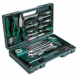 Brüder Mannesmann Werkzeugkoffer, 47-teilig - Werkzeugset für Heimwerker als Grundausstattung - inkl. Zangen, Schraubendreher, Gabelringschlüssel, Bits & Hammer | M29032