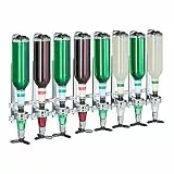Relaxdays Barbutler Wand, Portonierer für 8 Flaschen, Profi Portionierer 3 cl, Bar Accessoire, HBT: 73x36x11 cm, silber
