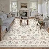 PureCozy Teppich Wohnzimmer 300x400cm Waschbarer Blumenmuster kurzflor rutschfest Weich Bumen Boho Vintage Teppiche Groß XXL für Schlafzimmer Küchen Esszimmer Bedroom Living Room, Multicolore