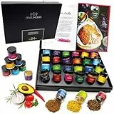 Hallingers Genuss Manufaktur Gewürz Geschenkset handgemacht, Bundle 24 Gewürze & Kochbuch|Made in Bayern