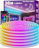 AILBTON 36m Led Neon Rope Lights, Steuerung mit App/Fernbedienung, Flexible Led Rope Lights, Mehrere Modi