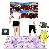 KAXIMON Tanzmatte für TV mit HDMI-Schnittstelle, rutschfest, kabellos, doppeltes Tanzpad mit englischer Anleitung, Tanzmusikspiel für Kinder Jungen Mädchen 6–13 Jahre alt