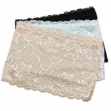 LUOEM Bandeau Tube Top Blumen Spitze trägerlosen Bandeau Tube Top 3pcs, 36 / 80C, XL Schwarz, Weiß, Hautfarbe